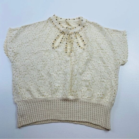 Vintage Tobi Califonia Top Size Small embellished with pearls and sequence - Picture 8 of 14